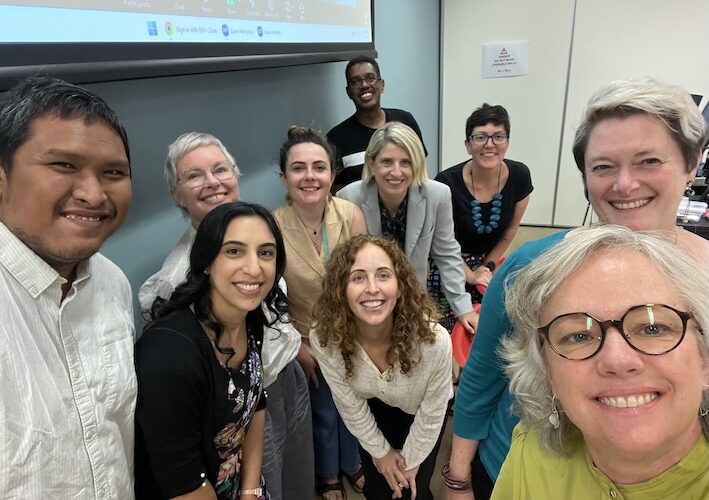 Photograph (selfie) of some members of the SABII team, smiling at the camera.